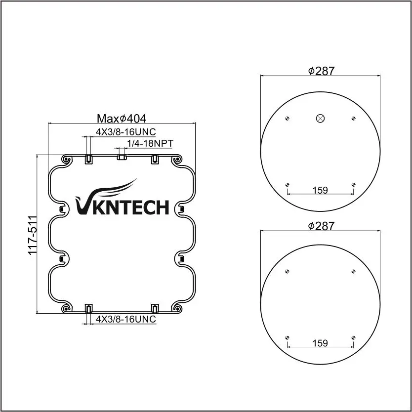 Triple Convoluted Air Spring 3B7838 Firstone W01-358-7838 